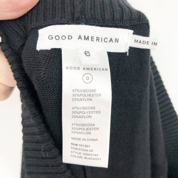 GOOD AMERICAN Women Curved Rib Icon Pant 3XL 6 Black Pull-On Knit Stretch NWOT - Picture 10 of 12